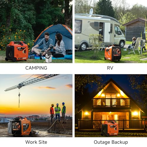 Image of Dual Fuel Inverter Generator 4300W with Wheel Kit, Portable Generator 3-Way Remote /Electric /Recoil Start, Auto-Switch, Ultra-Quiet for RV Camping & Home Backup