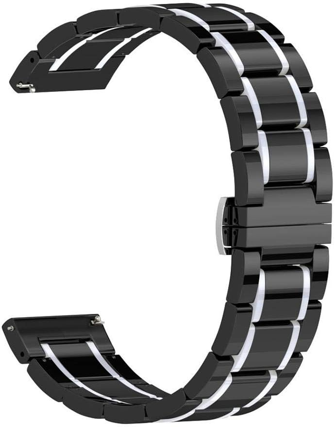 Watch Strap, 20mm 22mm 24mm Luxury Ceramic band for Women Men Watch Replacement Straps Smart Watch ceramic strap (Band Color : Black white, Band Width : 24mm)