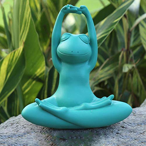 Statues de grenouille de yoga plein air décoration jardin résine ornement intérieur E 19