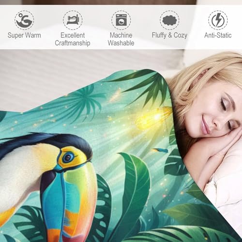 Couverture oiseau long bill douce pour lit et canapé 130x180cm