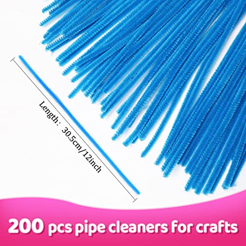 Image of Praisebank Dark Blue Pipe Cleaners for Crafts, 200pcs, Chenille Stems for DIY Projecets, Arts & Crafts Supplies for Festival Party Decorations