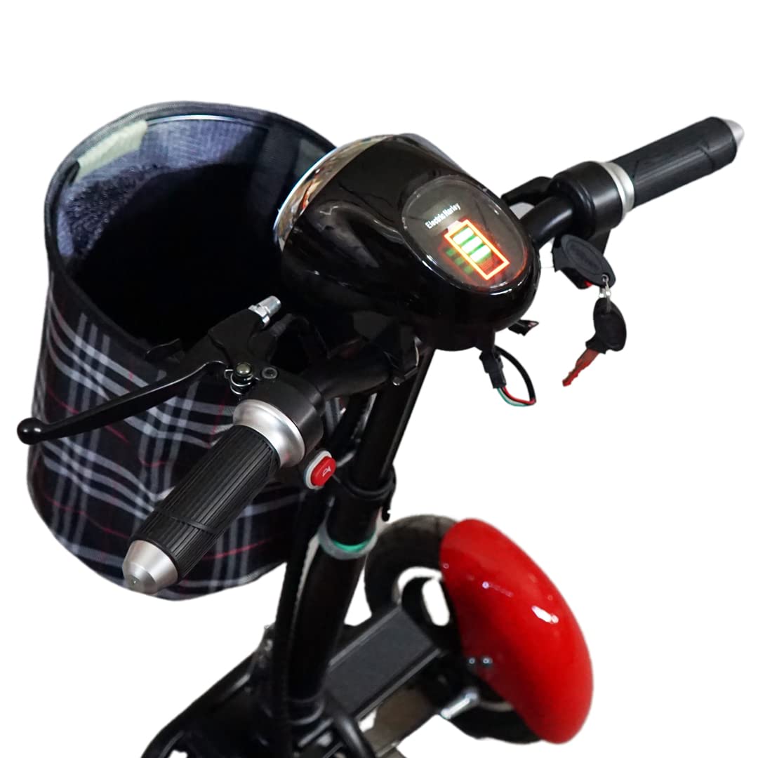 Fold 1 Li-ion – Plegable Scooter de movilidad de 4 ruedas – Batería de iones de litio para inválidos y mayores - Batería de larga duración – Incluye cargador y cesta (Rojo)