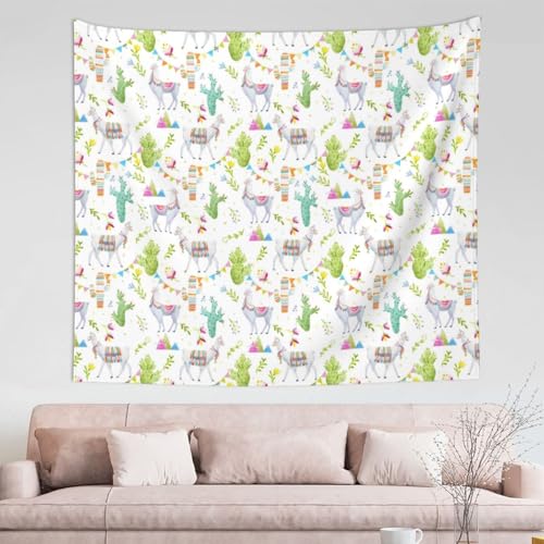 Tapisserie alpaga et cactus pour créer un salon bohème et chaleureux