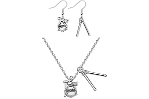 Drummer's Delight: Rockin' Necklace and Earring Set