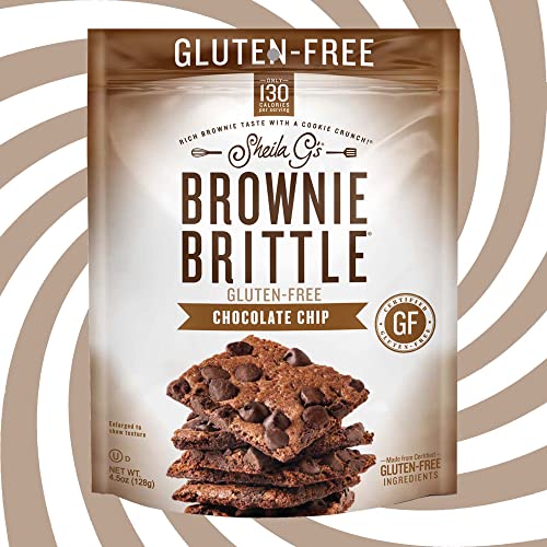 Sheila G's Brownie Brittle Gluten-Free Variety Pack - 6 Individual Freshness Bags - 27 Ounces Total - 3 Bags Of Each Flavor - Chocolate Chip And Dark Chocolate Sea Salt - Crunchy Brownie Snacks #TOP4