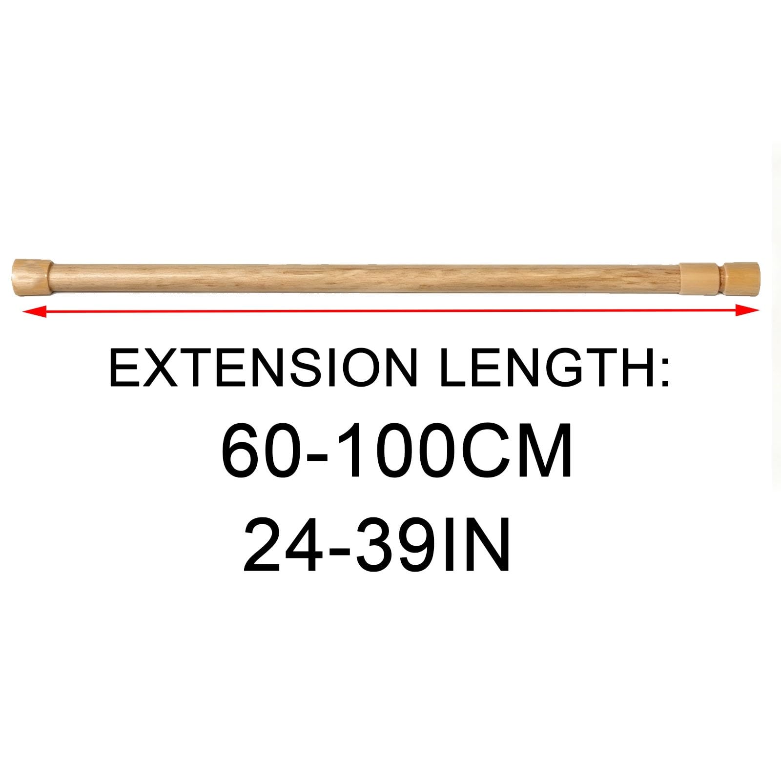 Teleskopstange Zum Klemmen, Verstellbar Von 18 Bis 120 Cm, Vorhangstange | Material Eisen und PVC, Rutschfest, Tragkraft 4 Kg, Montage Ohne Bohren für Küche, Bad, Schrank(60-100cm/24-39in)