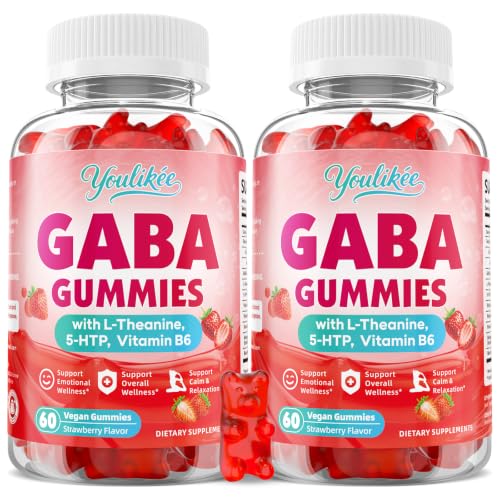 Youlikee 2 Pack GABA Gummies Strawberry Flavor 120 Count