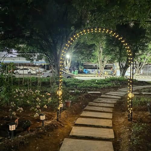 Pérgola de metal para jardín, arco para bodas y soporte de rosas 4