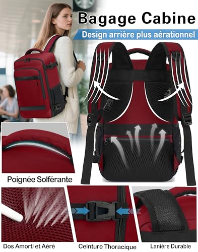 Sac Cabine Easyjet 45X36X20 : KLOSTAIN Sac à Dos Voyage Cabine Avion 45x36x20 pour Easyjet 30L ... – Image 5