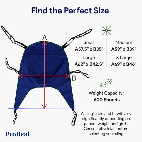 ProHeal Universal Lift U Sling, Large, 62" x 42.5" - Polyester Divided Leg Slings for Patient Lifts - Compatible with Hoyer, Invacare, McKesson, Drive, Lumex, Joerns and More - Thumbnail 3