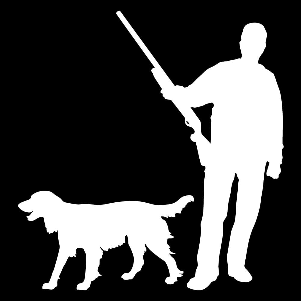Express Yourself Hunter and Springer Spaniel (Black - Facing as Shown - 2XL) Decal Sticker - Hunting Dog Collection