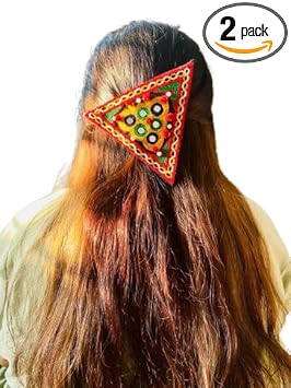 Multicolour Hair Clip Set for Women for Everyday Hairstyle, Navratri, Dandiya or Traditional look