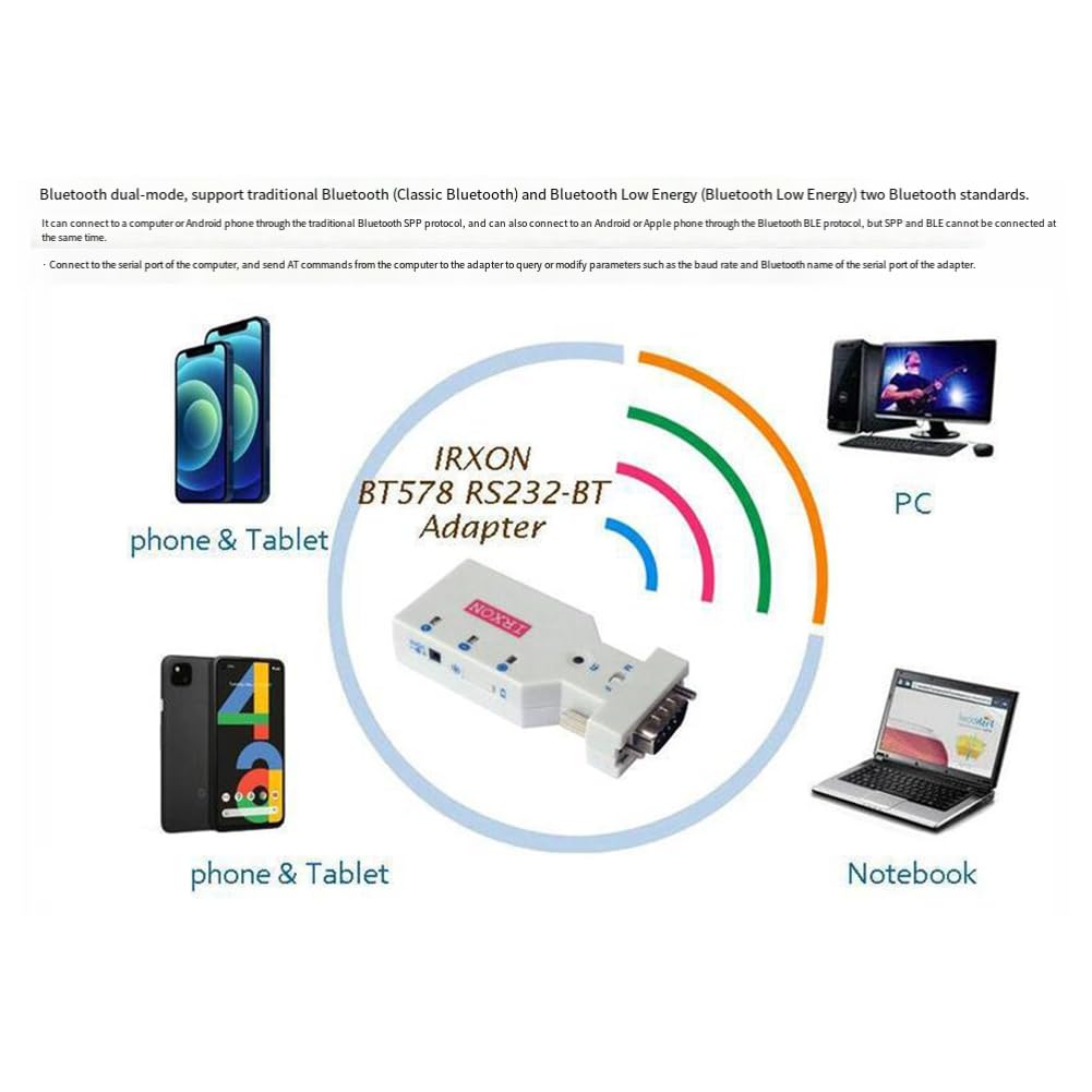Modulo Bluetooth BT578 V3 RS232 con adattatore seriale BT578, console Bluetooth RJ45 a RS232 con teste , alimentazione USB a Type-C, ricarica di potenza Type-C.