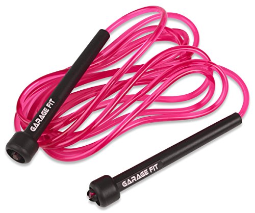 Garage Fit 9' PVC Jump Rope for Cardio Fitness - Great for both kids and adults … (Pink)