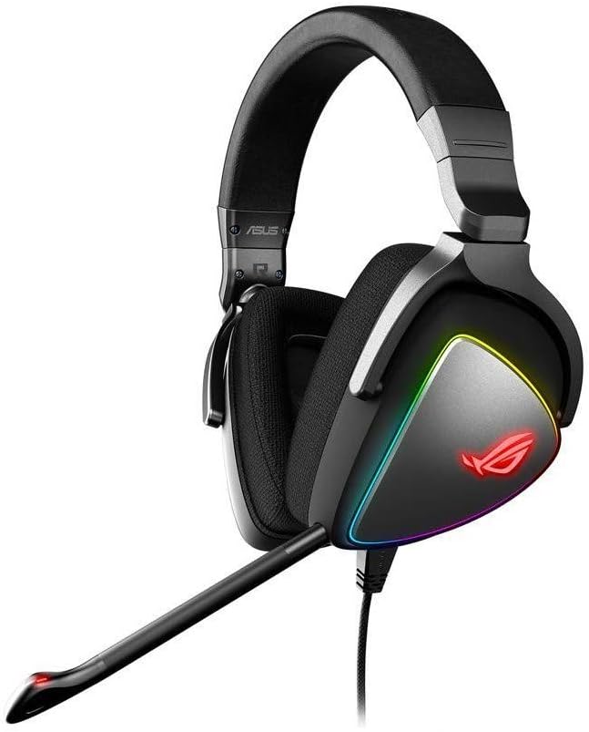 ASUS ROG Delta USB-C Gaming Headset with detachable microphone and RGB lighting
