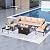 RTDTD 8 Piece Patio Furniture Set with 45" Propane Gas Fire Pit Table Outdoor Patio Conversation Sectional Sofa Set with Coffee Table for Patio, Backyard, Deck(Sand)