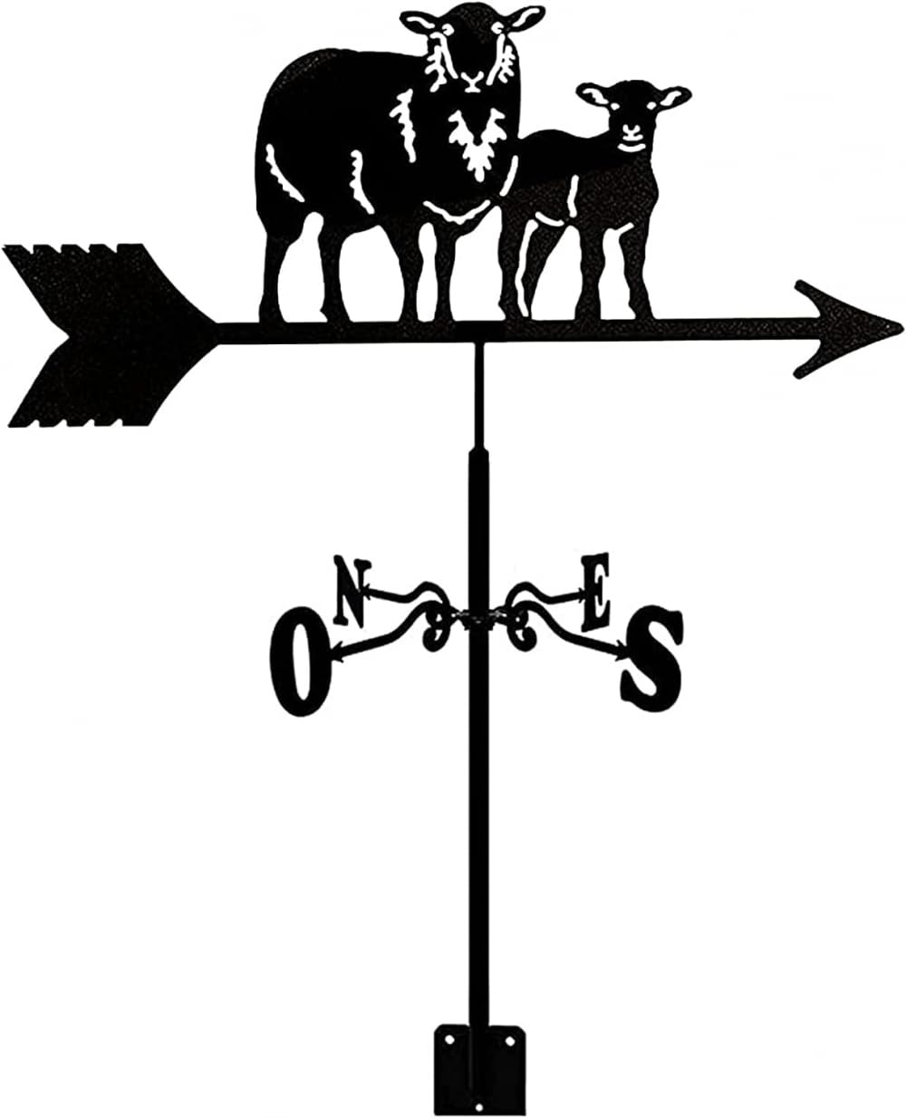 TAXXII Weather Vane Metal Weathervane Outdoor Stainless Steel with Roof Mount Garden Decoions Wind Direction Indicator for Farm Yard Gazebo