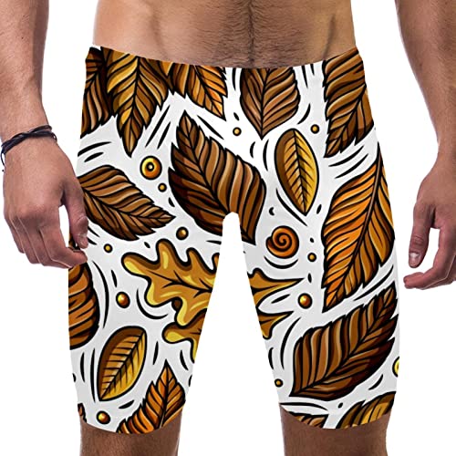 Short de bain garçon à séchage rapide et motif automnal multicolore en taille M