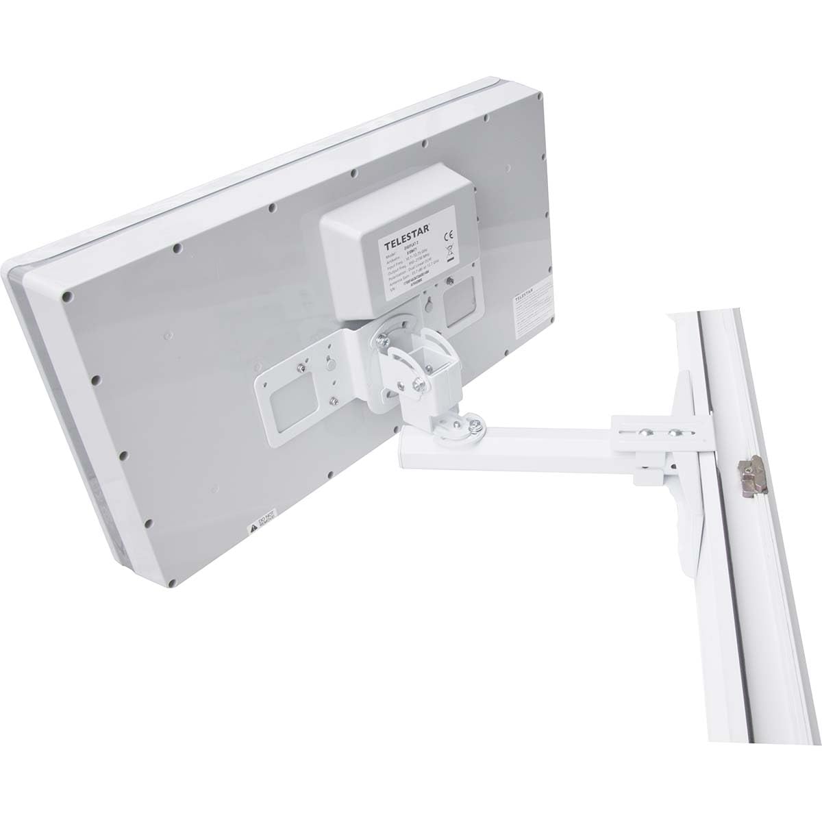antenne Telestar Digiflat 2 lits jumeaux par satellite plat pour 2 participants (LNB: 0.2dB, 33,7 dBi gain, fenêtre-mur / poteau, boussole, outil de montage) blanc