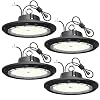 LED High Bay Lights 4-Pack,300W UFO Shop Light 45000 Lumen 5000K,0-10V Dimmable,Equivalent to 1250W HPS/MH,for Shop,Warehouse,Gym