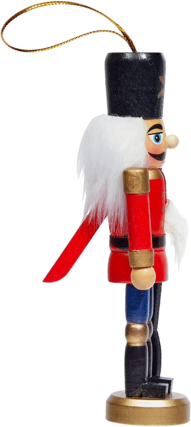 6 Pack Wood Nutcracker Ornaments for Christmas Tree, Rustic Holidays Decorations in 6 Designs (1 x 5 Inches)