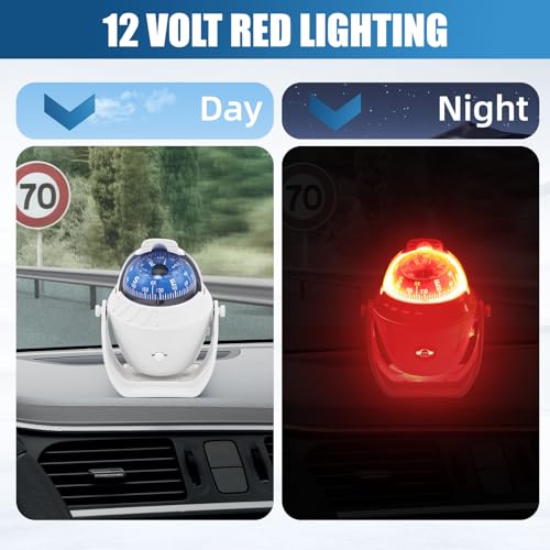 Brújula electrónica MASO para navegación con luz LED roja miniatura 4