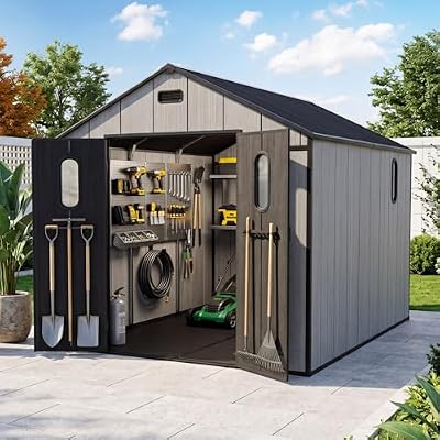 Domi Resin Storage Outdoor Shed Plastic Outdoor Shed with Floor 8×10
