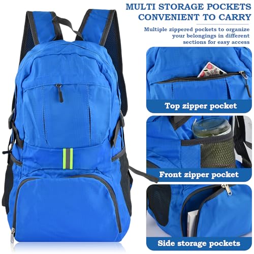 35L Leicht Faltbarer Rucksack, Packbare Backpacks, Wanderrucksack Ultraleicht, Wasserfest Outdoor Sportlich Backpack Travel Daypack für Herren Damen (Orange)