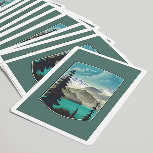 Baraja de Poker con escena de lago y montaña, 52 cartas miniatura 5