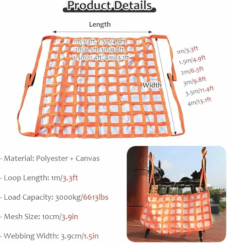 Filet de levage de charge anti-chute pour déchargement d'objets