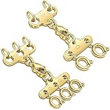 2 Sets Multi Strand Layering Clasps, Gold & Silver, Necklace Connectors for Layered Look (3Gold + 2Gold)