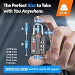 Forge Luggage Locks TSA Approved 6 Pack Black, Small Combination Lock with Zinc Alloy Body, Open Alert, Easy Read Dials, for Travel Suitcase, Bag, Backpack, Lockers. - Image 4