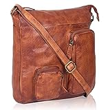 Women's Crossbody Handbags & Purses-Real Leather Multi Pocket Crossbody Purse for Women