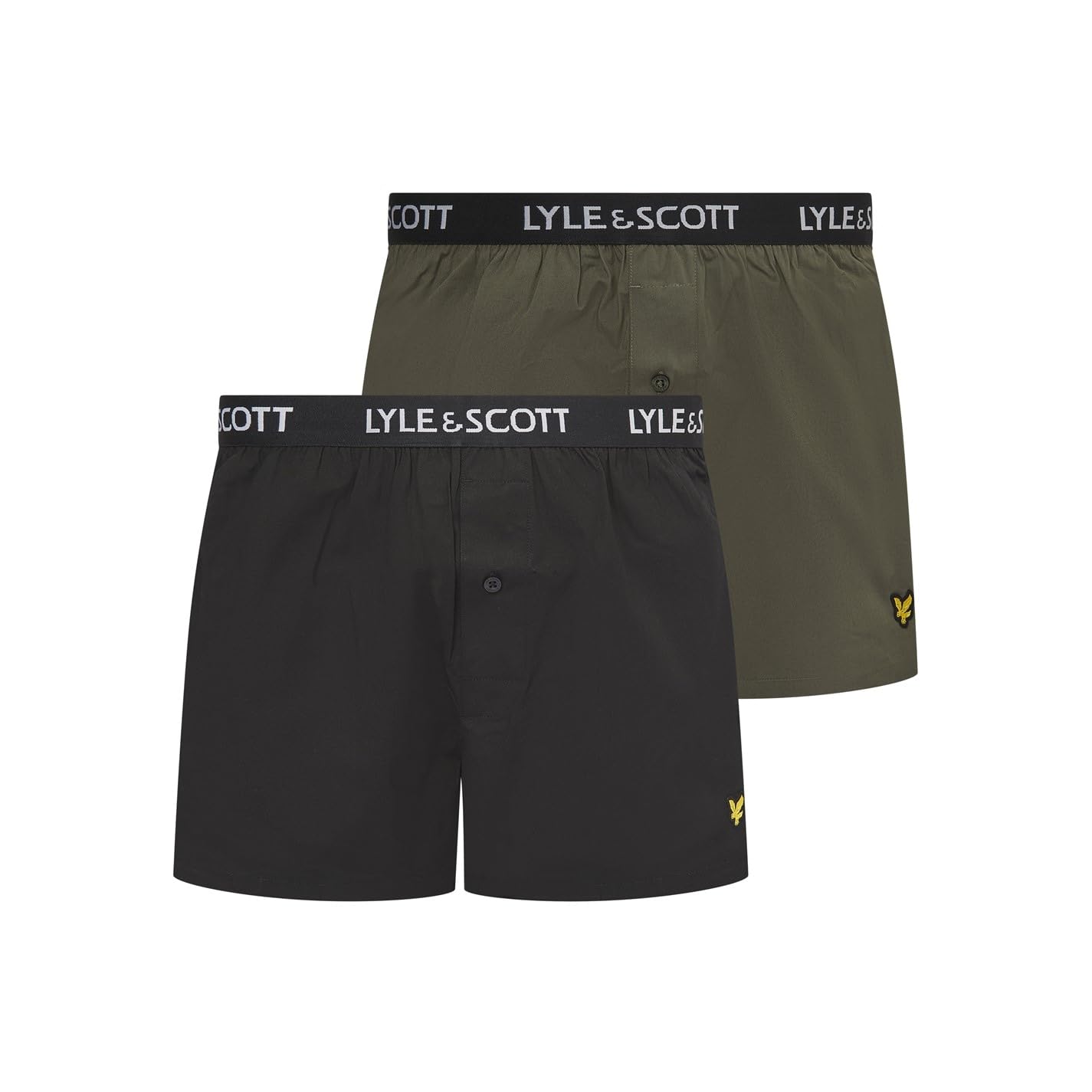 Lyle And Scott Men's Woven Boxer Trunk - Beetle/Black - Large