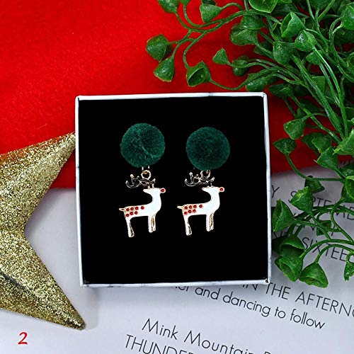 N/P Earrings Christmas Santa Claus Snow Snowman Bell Long Dangler Ball Women Stud Ear Drop – Image 7