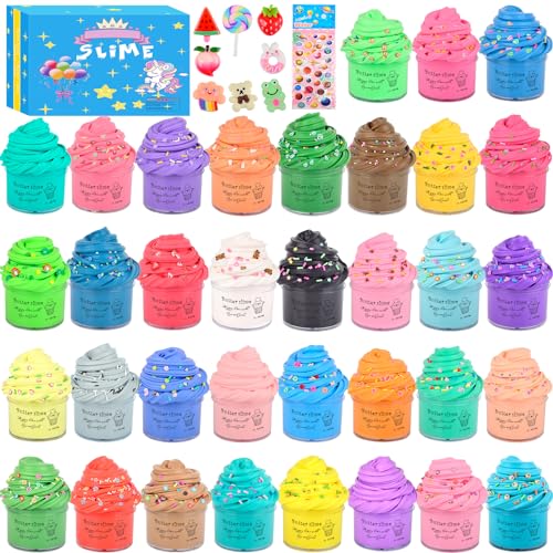 Butter Slime Kit 35 Pack, Mini Slimes Party Favors for Girls Boys, Soft and Non-Sticky, Goodie Bags Stuffers, Classroom Reward, Bulk Slime for Kids
