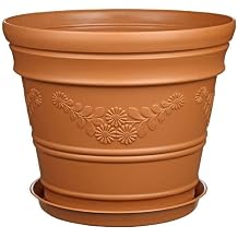 Kahverengi Antik Papatya Desenli Saks  12 Litre Kahverengi