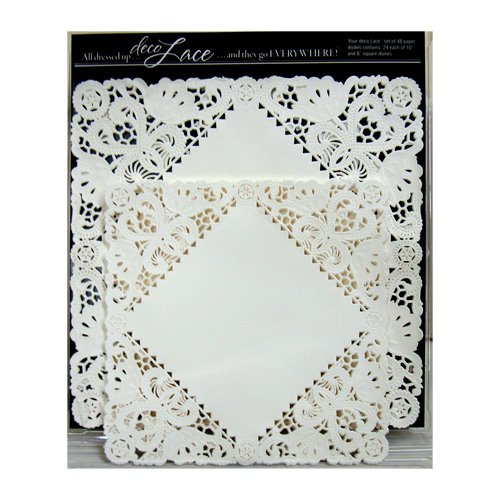 Euroquest Deco Lace Doilies, Round, 8", Pkg/20