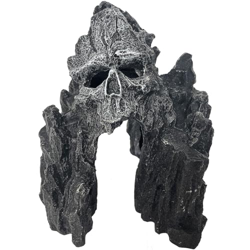 GOLOMOZ Aquarium Mountain View Stone Ornament - Aquarium Skull Rock Decor Cave for Fish...