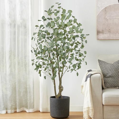 Roselywed Artificial Eucalyptus Tree 5FT with 520 Leaves Realistic Tall Large Fake Faux Tropical...