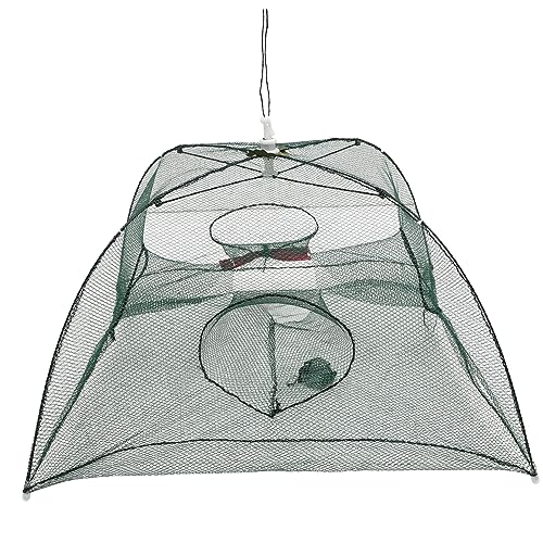 Balacoo Fishing Dip Net Umbrella Net for Bait Collapsible Telescoping Easy to Carry Lightweight Strong Design 4 Entrance Umbrella Head for Random Catch