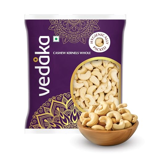 Amazon Brand - Vedaka Whole Cashews | 500 Gram | Kaju Nuts Grade W320 | Plant Based Protein | Gluten-Free | Nutty Flavor | Healthy Snack | Rich Delici