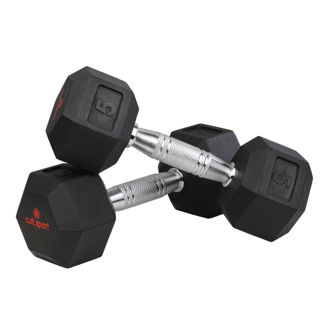 Cult.Sport Barry Hex Dumbbell | For Home Gym Exercises | Rubber coated with Chrome Handles | Set of 1, 5 Kg | Black - Review, Price and Buying Guide