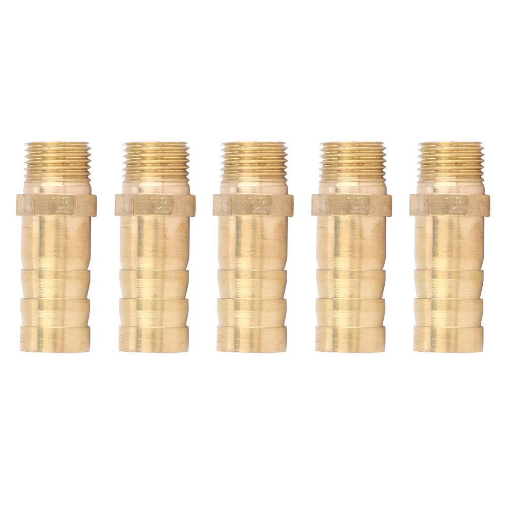 YYntlort 5pcs Brass Hose Barb Fitting Adapter Coupler for Plumbing Work (PC10-01（1/8）)