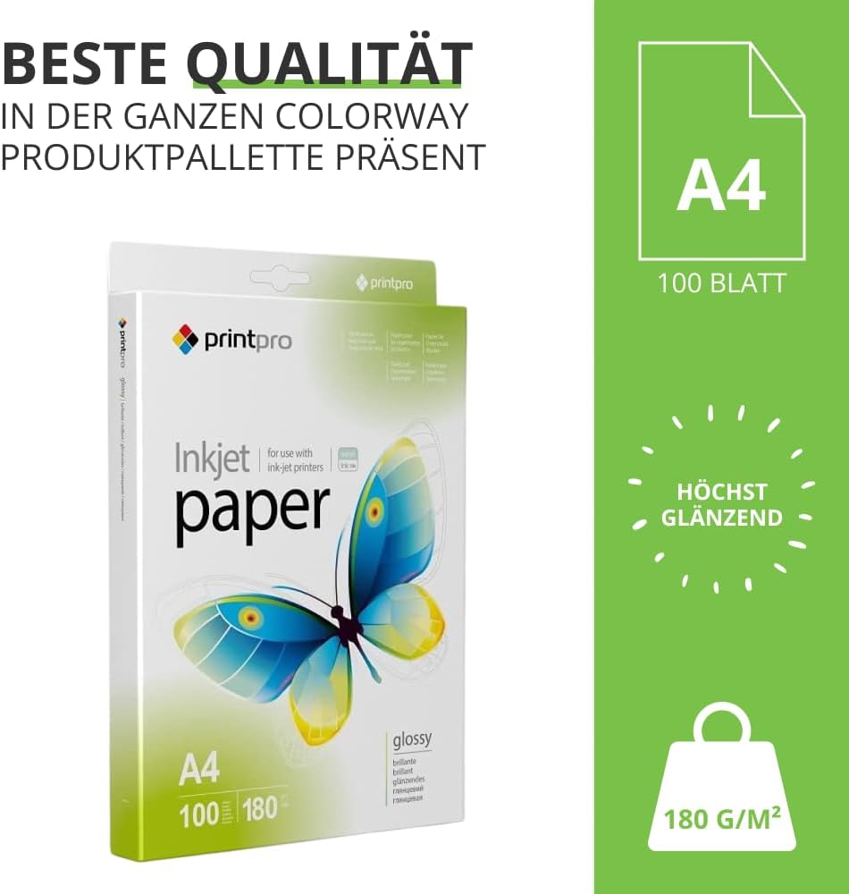 Colorway Pro Glossy 180Gsm A4 Photo Paper 100 Sheets