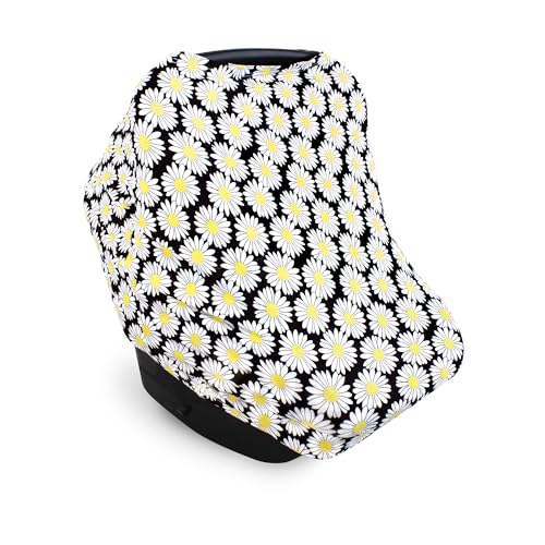 Image of Hudson Baby Unisex Baby Multi-use Car Seat Canopy, Pretty Daisy, One Size