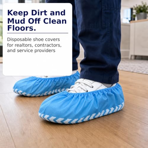 Innovative Haus Blue Disposable Shoe Covers, Non Slip Booties, 50 Pack, XL by INNOVATIVE HAUS - Used condition - Image 4