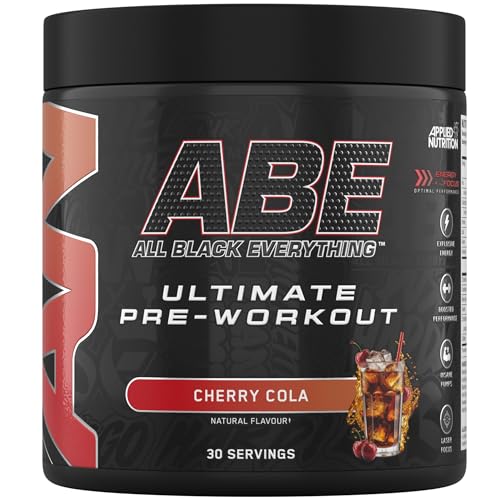 Applied Nutrition ABE Pre Workout - All Black Everything Pre Workout Powder with Citrulline Creatine Beta Alanine (375g - 30 Servings) (Cherry Cola)