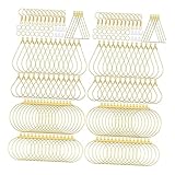 200 pendientes de alambre de bronce con conclusiones múltiples de moda topológicos redondos artesanales factores de artesanía trilateral elipsoidal lágrima aretes redondos, talla única, como se