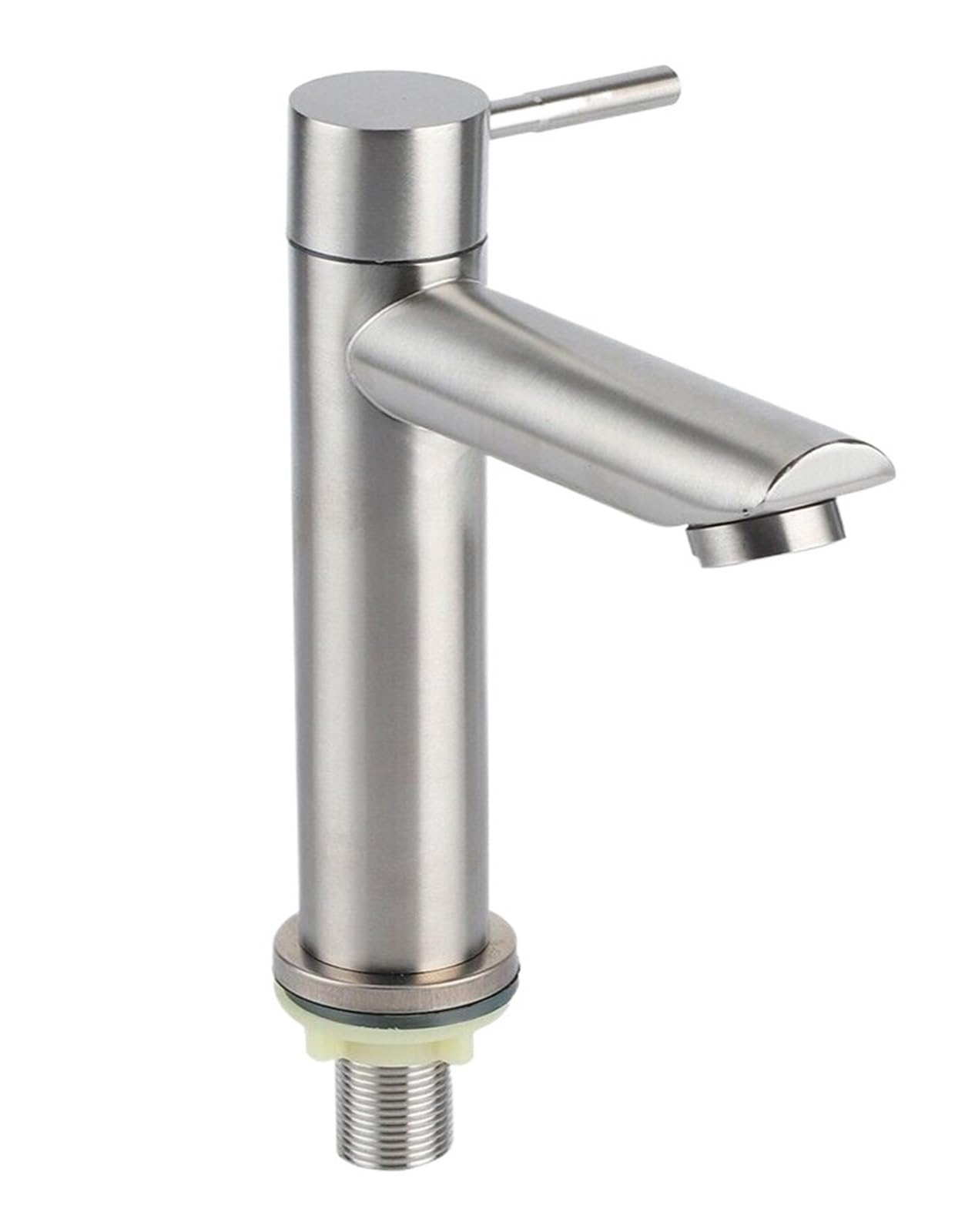 Gqnblvhzupdm A Silver Kitchen Faucets, Black Bathroom Faucet Single Cold Water Basin Sink Tap, Stainless Steel Paint Faucets Deck Mounted Hole Tapware(A Silver)